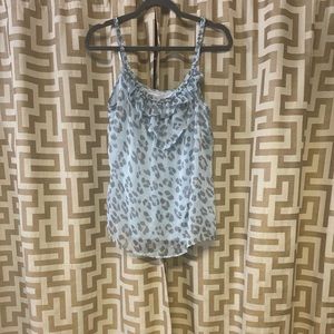 Blue cheetah lightweight tank top.